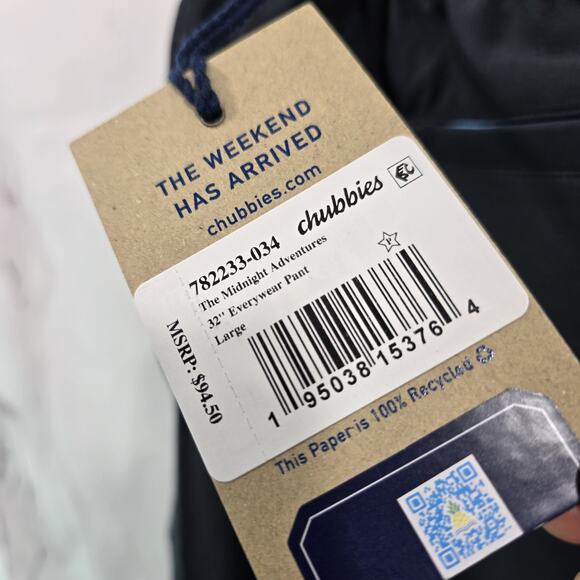 Chubbies Pants Mens Black Everywear Midnight Adventures Straight Chino - Picture 12 of 13